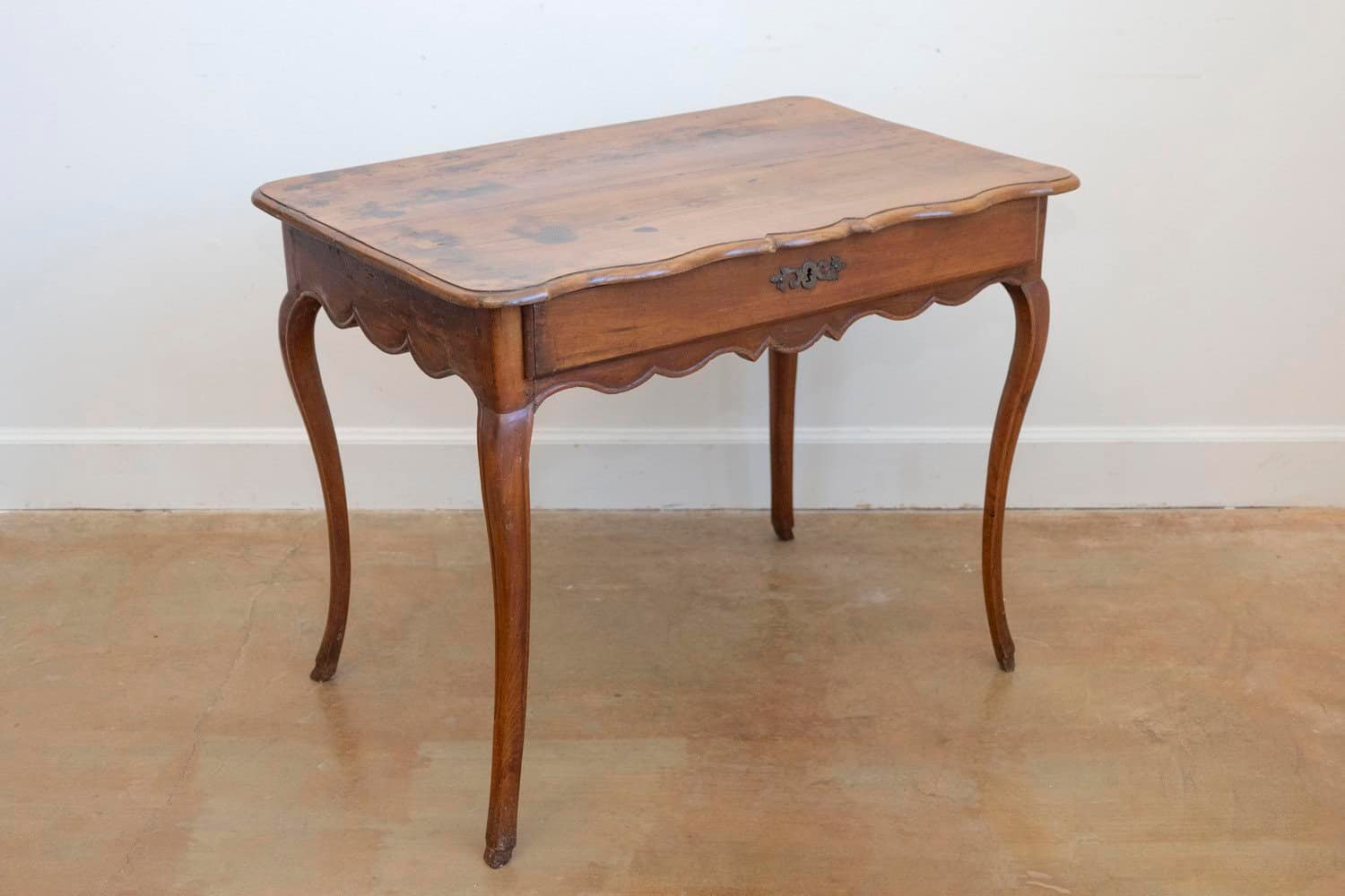 French Louis XV Late 18th Century Cherry Table with Drawer from the Rhône Valley - JAA