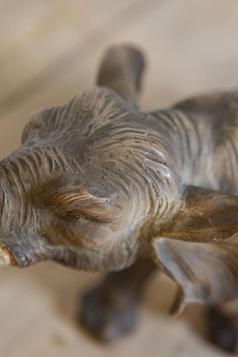 French 19th Century Terracotta Sculpture Depicting a Walking Asian Elephant - JAA