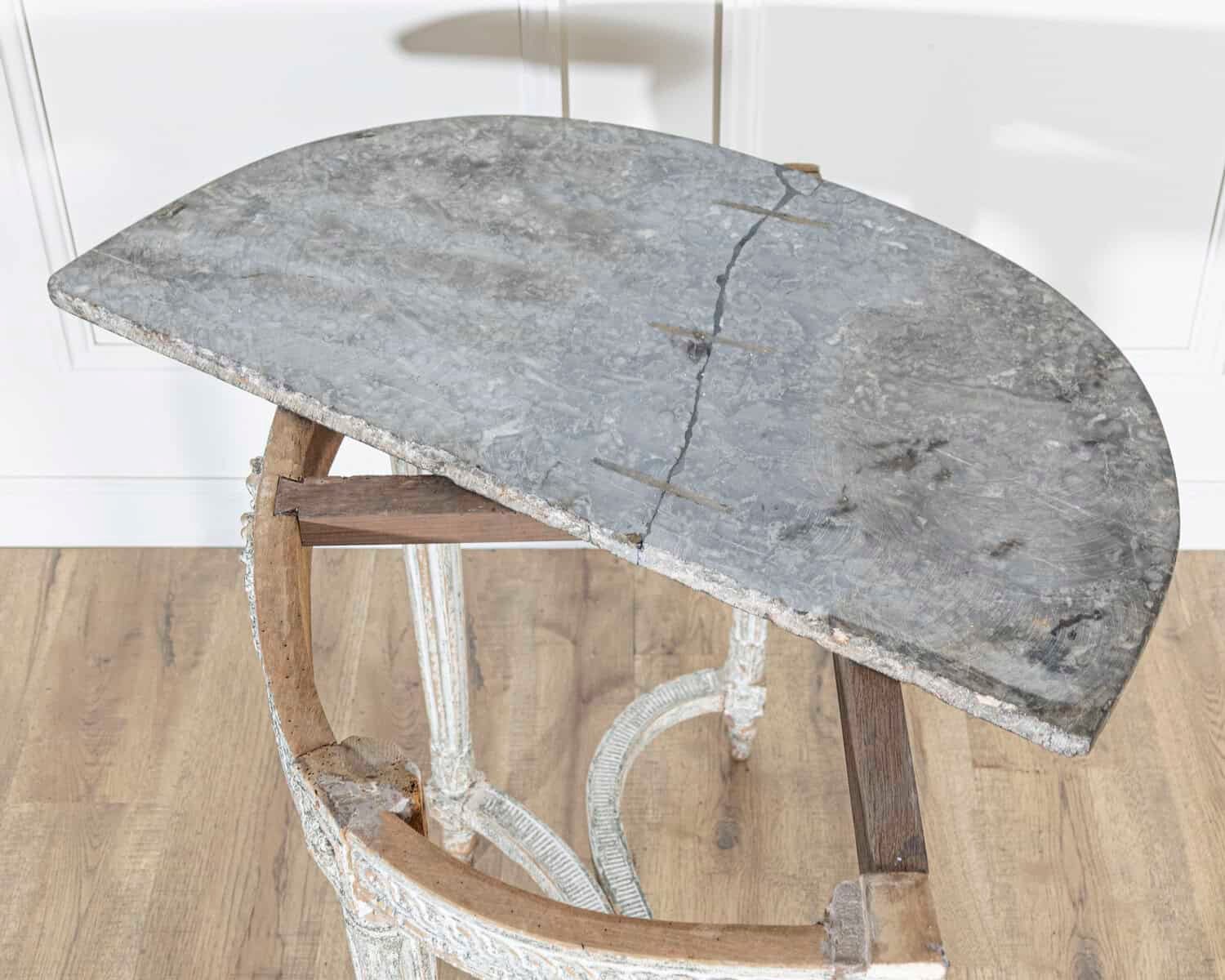 18th Century Louis XVI Period Console Table with Original Saint Anne Marble Top - JAA