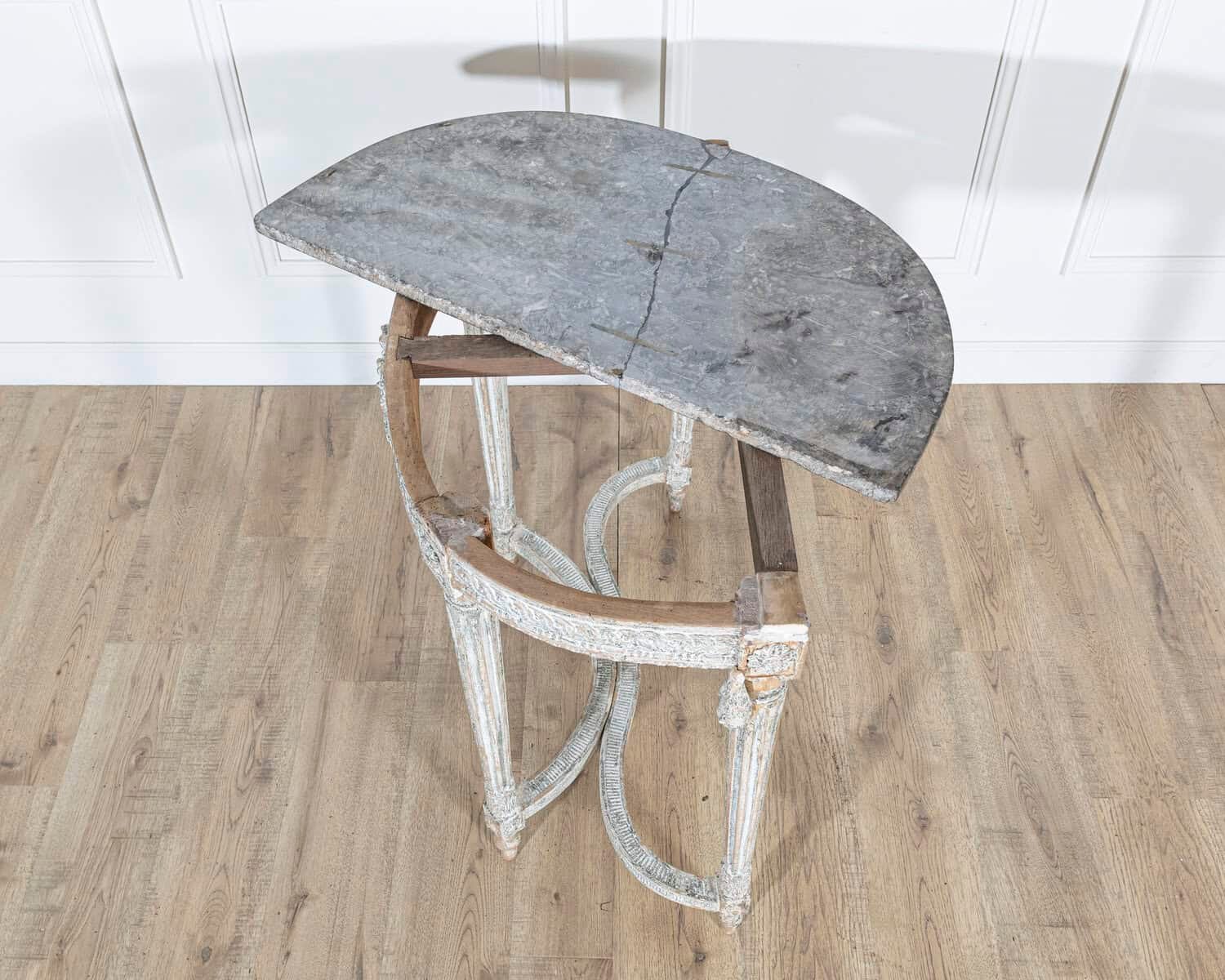 18th Century Louis XVI Period Console Table with Original Saint Anne Marble Top - JAA