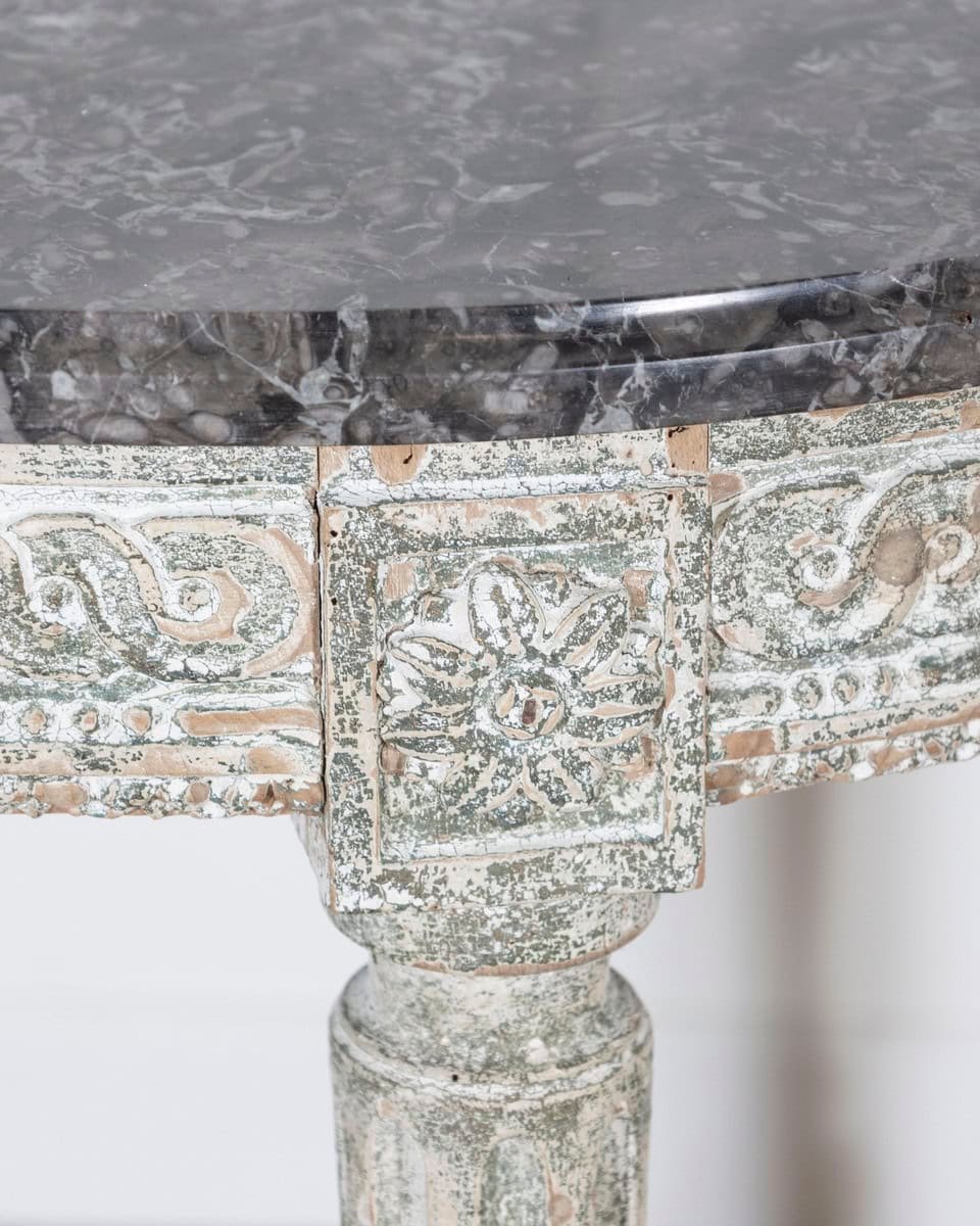 18th Century Louis XVI Period Console Table with Original Saint Anne Marble Top - JAA