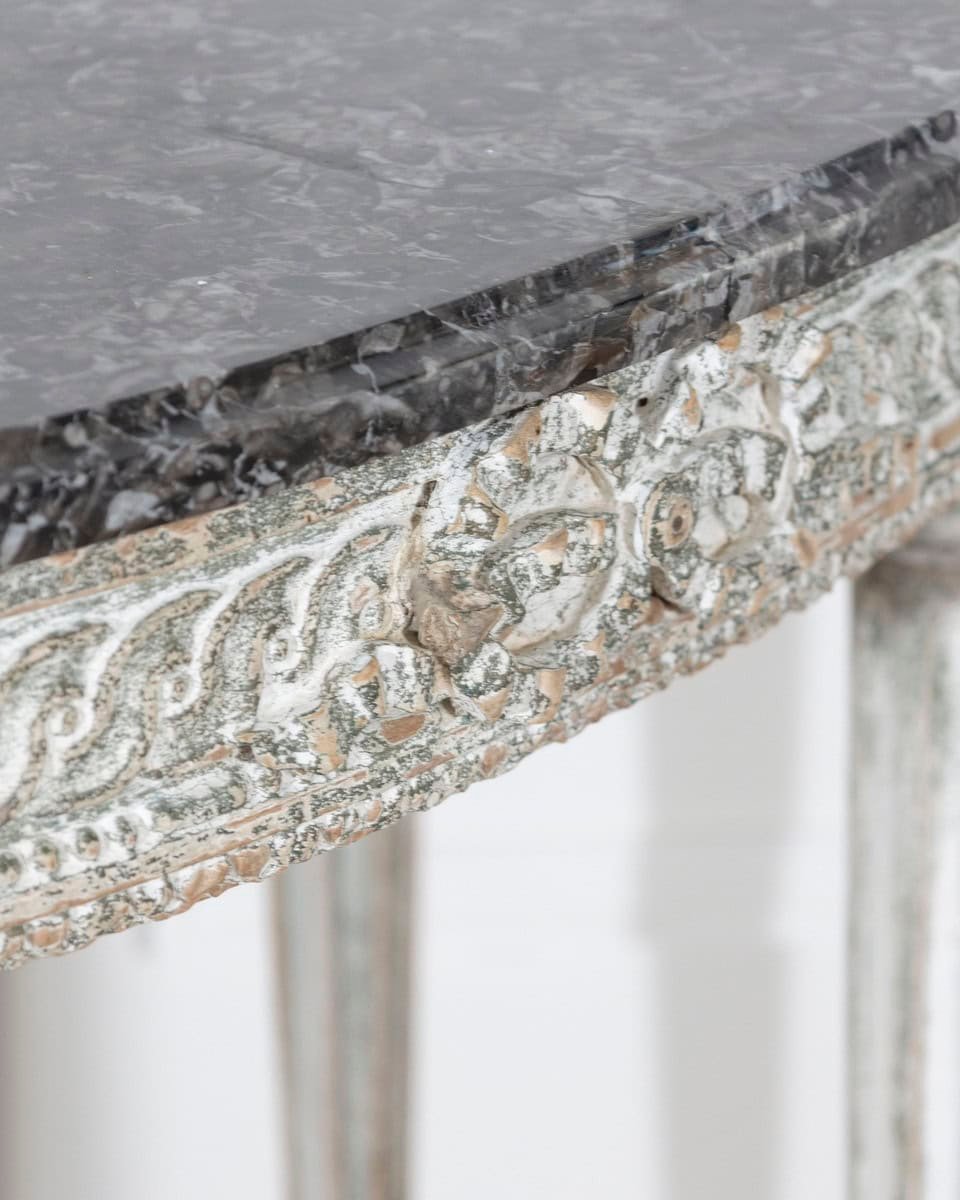 18th Century Louis XVI Period Console Table with Original Saint Anne Marble Top - JAA