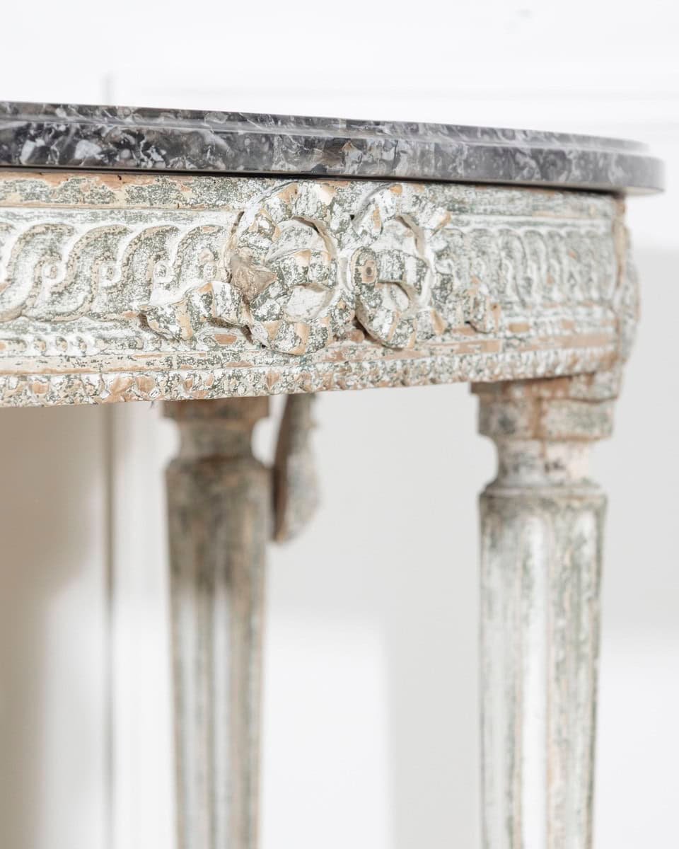 18th Century Louis XVI Period Console Table with Original Saint Anne Marble Top - JAA