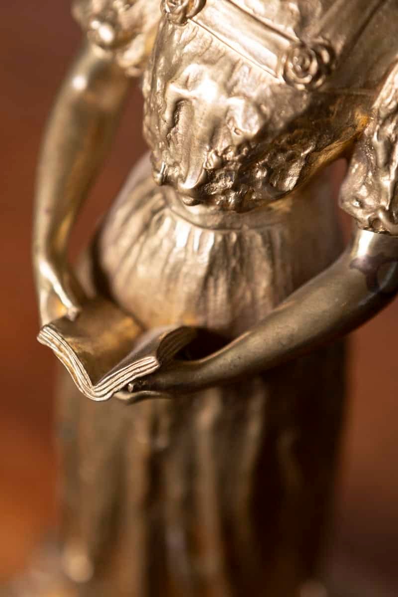 Early 20th-Century French Gilded Metal Statue – “Rêverie” - JAA