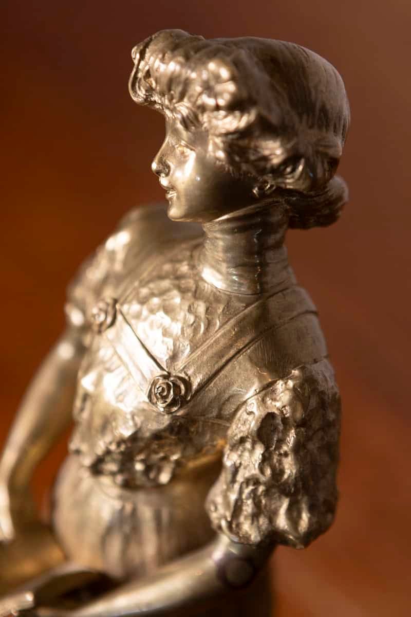 Early 20th-Century French Gilded Metal Statue – “Rêverie” - JAA