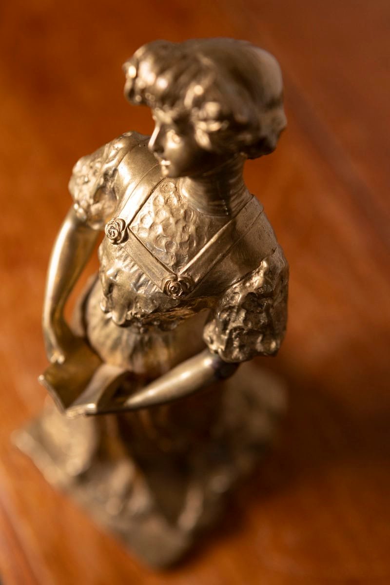 Early 20th-Century French Gilded Metal Statue – “Rêverie” - JAA