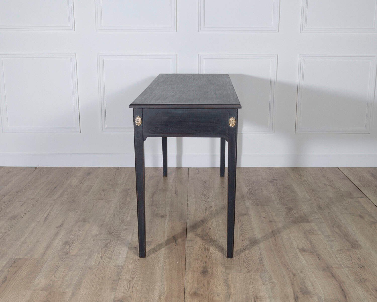 ON HOLD - Midcentury Painted Console Table with Drawers and Brass Details, circa 1960 - JAA