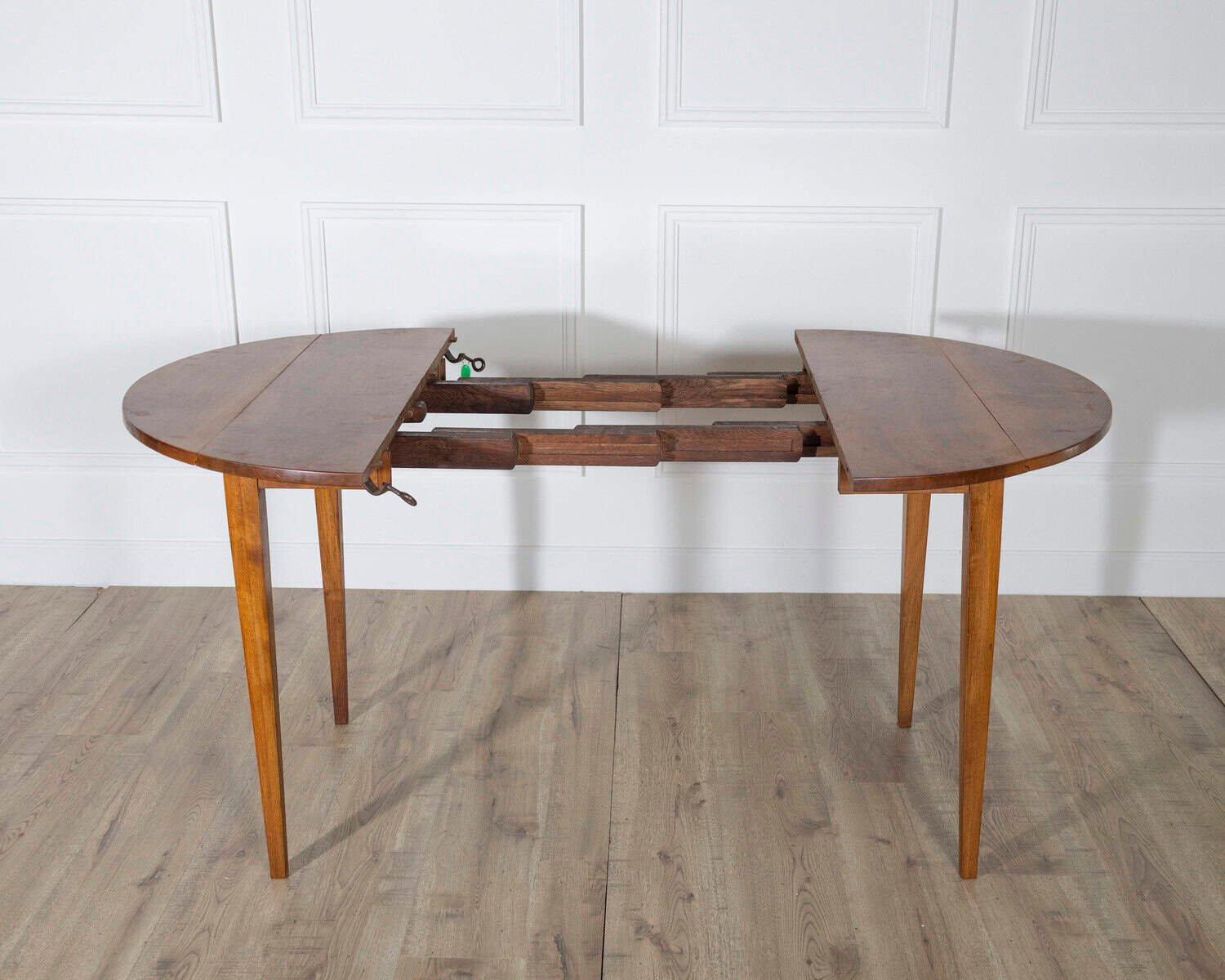 19th Century French Walnut Extension Dining Table with One Leaf - JAA