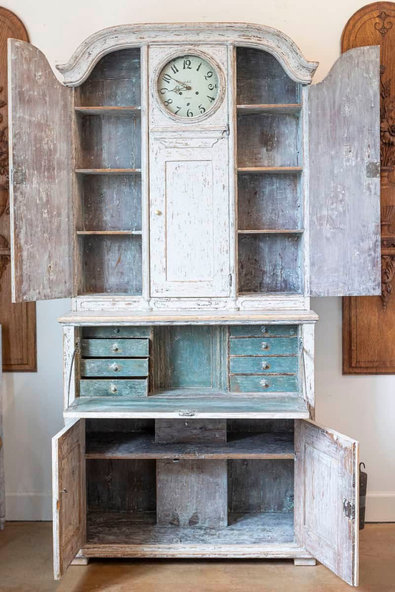 19th Century Swedish Clock Secretary Circa 1820 - JAA