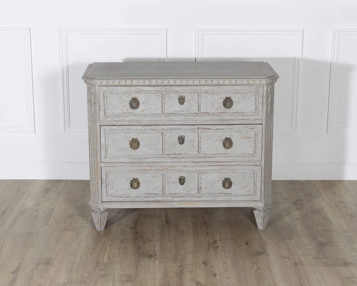 Pair of 19th Century Swedish Gustavian Painted Chests of Drawers - JAA