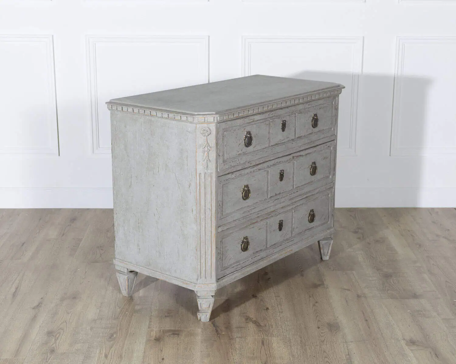 Pair of 19th Century Swedish Gustavian Painted Chests of Drawers - JAA