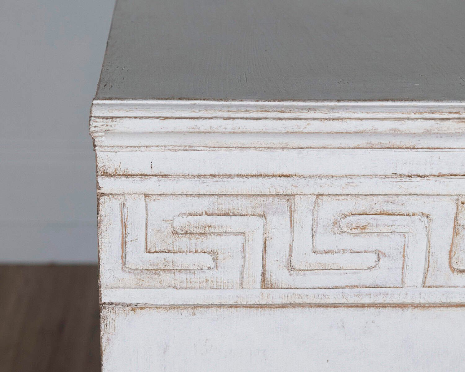 19th Century Swedish Painted Pine Sideboard with Greek Key Frieze - JAA