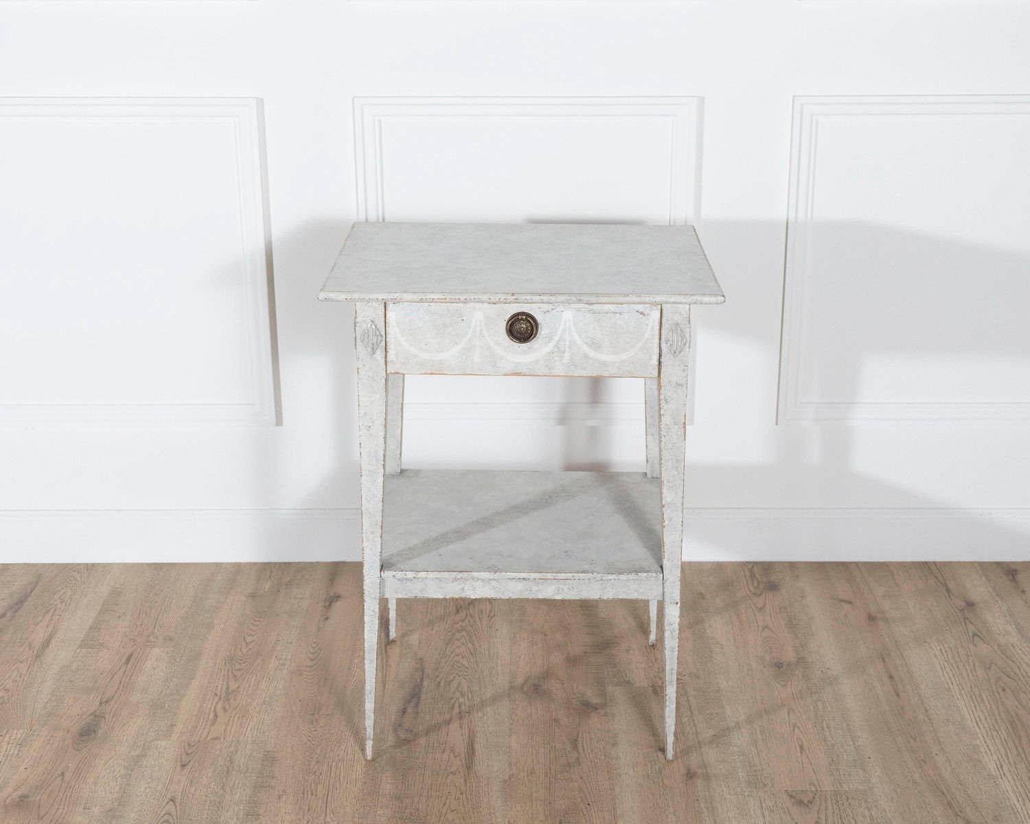 Swedish Gustavian Painted Console Table with Drawer and Shelf, Circa 1860 - JAA