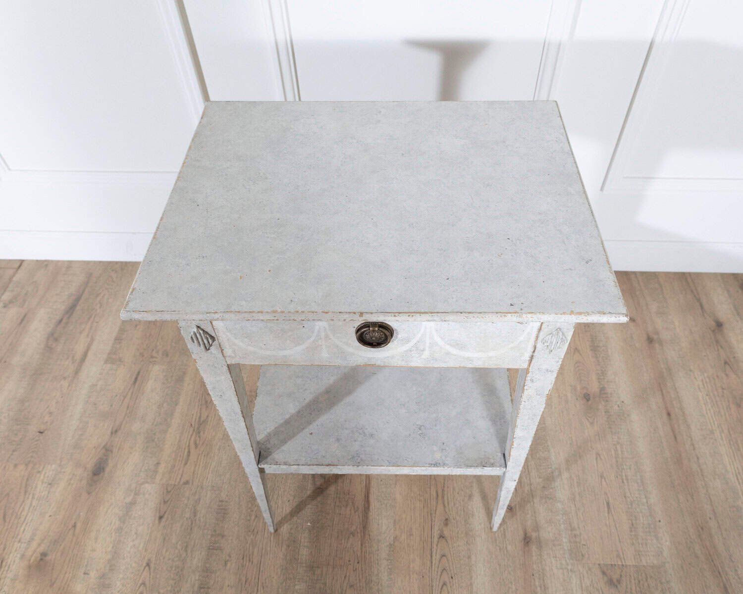 Swedish Gustavian Painted Console Table with Drawer and Shelf, Circa 1860 - JAA