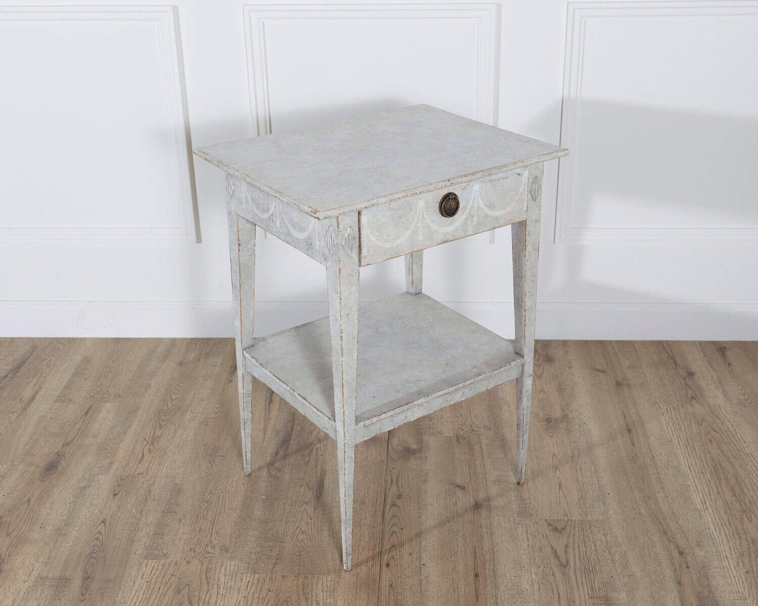 Swedish Gustavian Painted Console Table with Drawer and Shelf, Circa 1860 - JAA