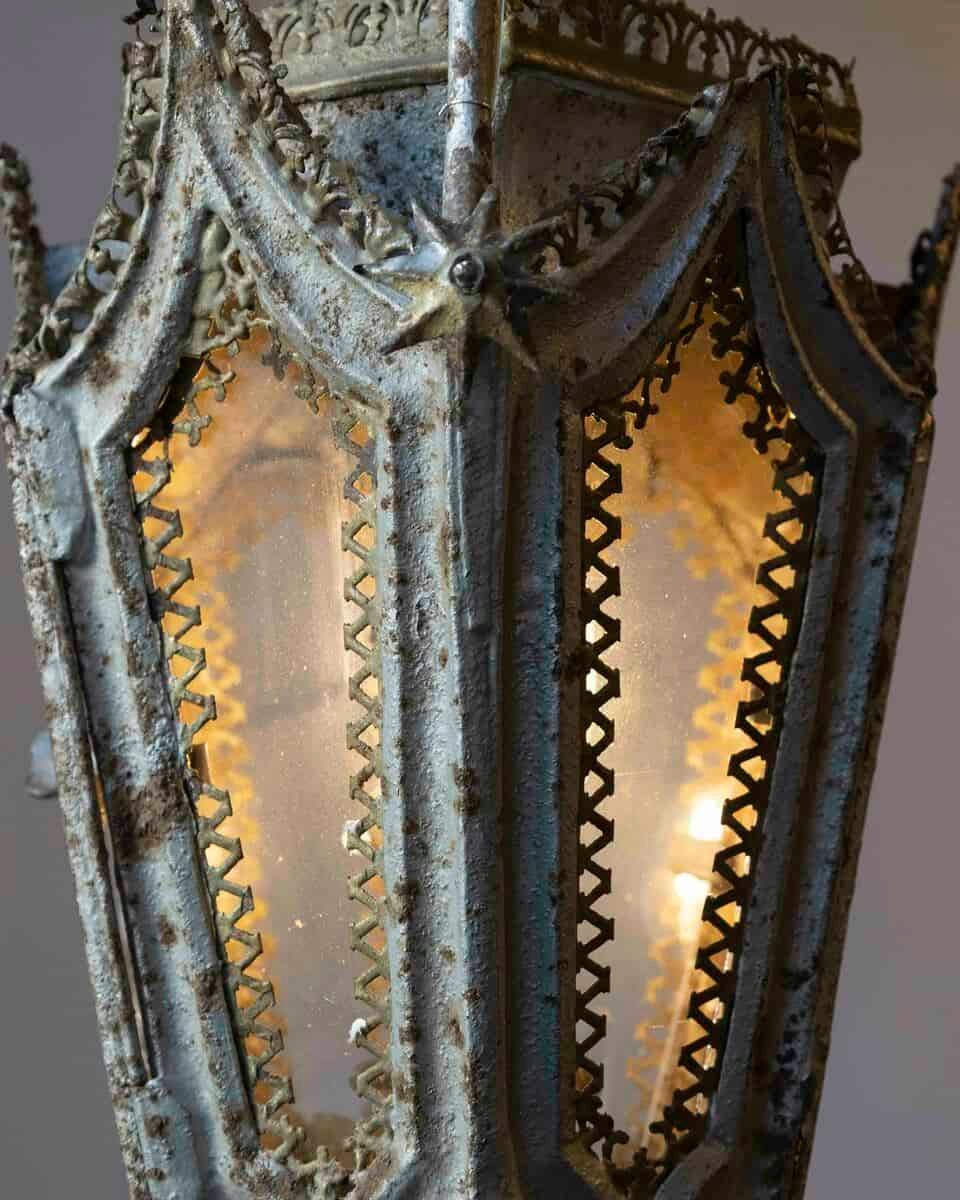 English 19th Century Painted Iron Gothic Revival Period Lanterns - JAA
