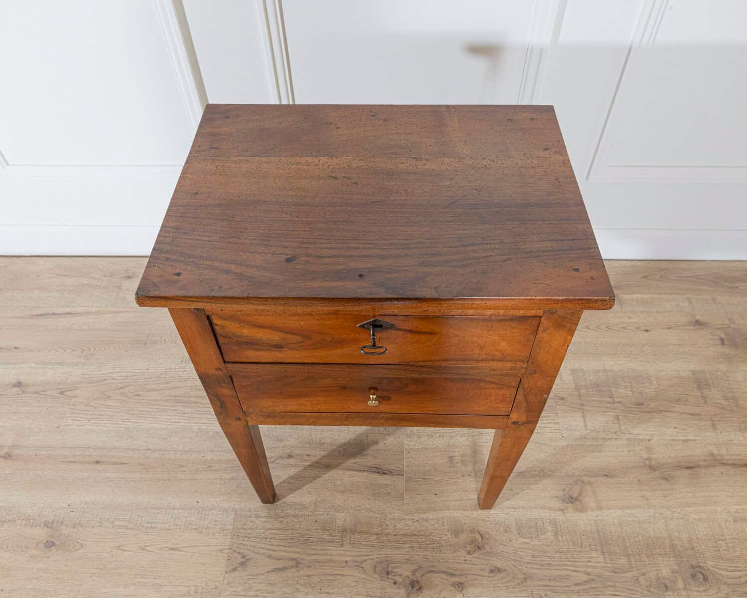 19th Century Small Louis XVI–Style Walnut Chest with Two Drawers - JAA