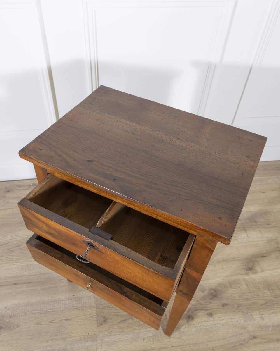 19th Century Small Louis XVI–Style Walnut Chest with Two Drawers - JAA