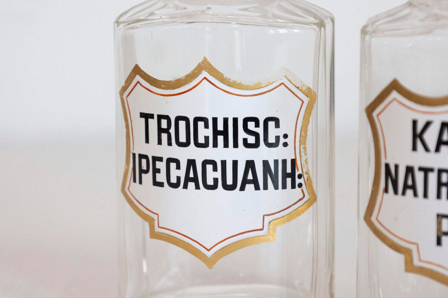 French Louis-Philippe Period 1840s Glass Apothecary Jars with Latin Labels - JAA