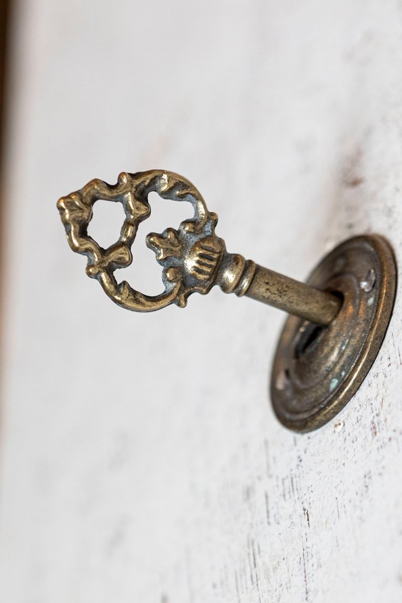 Swedish Rococo Style Chapeau de Gendarme 1820s Gray Painted Tall Secretary - JAA