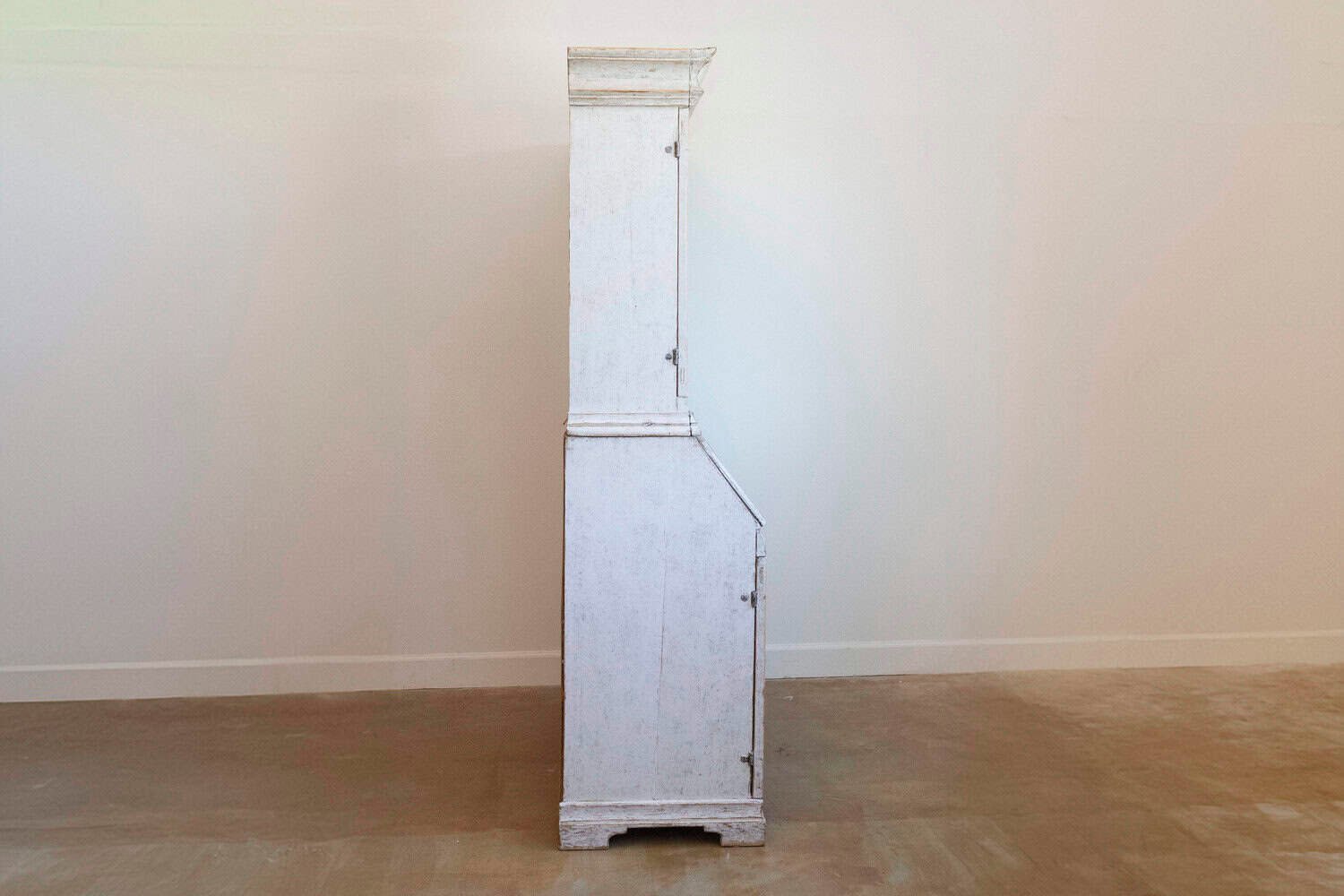 Swedish 1856 Two-part Painted Secretary with Four Doors and Slant Front Desk - JAA