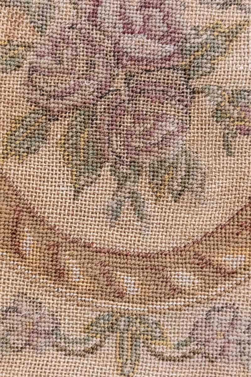 French 19th Century Framed Aubusson Oval Floral Tapestry in Giltwood Frame - JAA