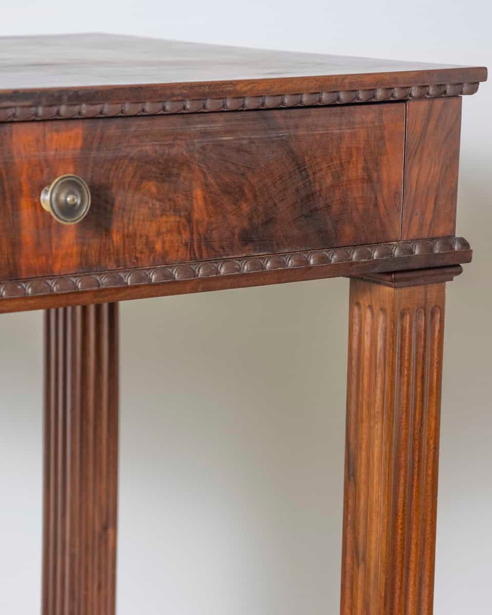 Early 19th Century Italian Walnut Side Table with Fluted Legs - JAA
