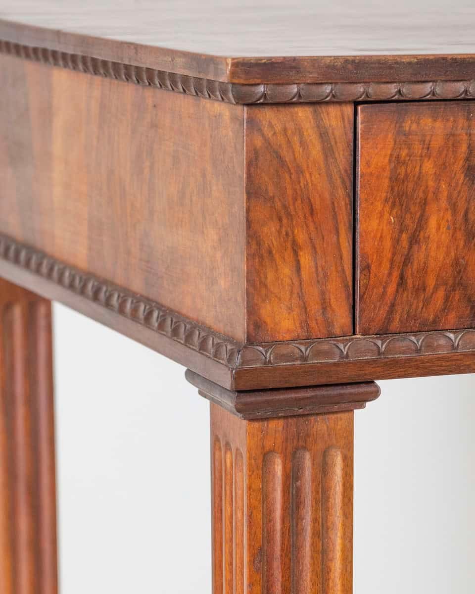 Early 19th Century Italian Walnut Side Table with Fluted Legs - JAA