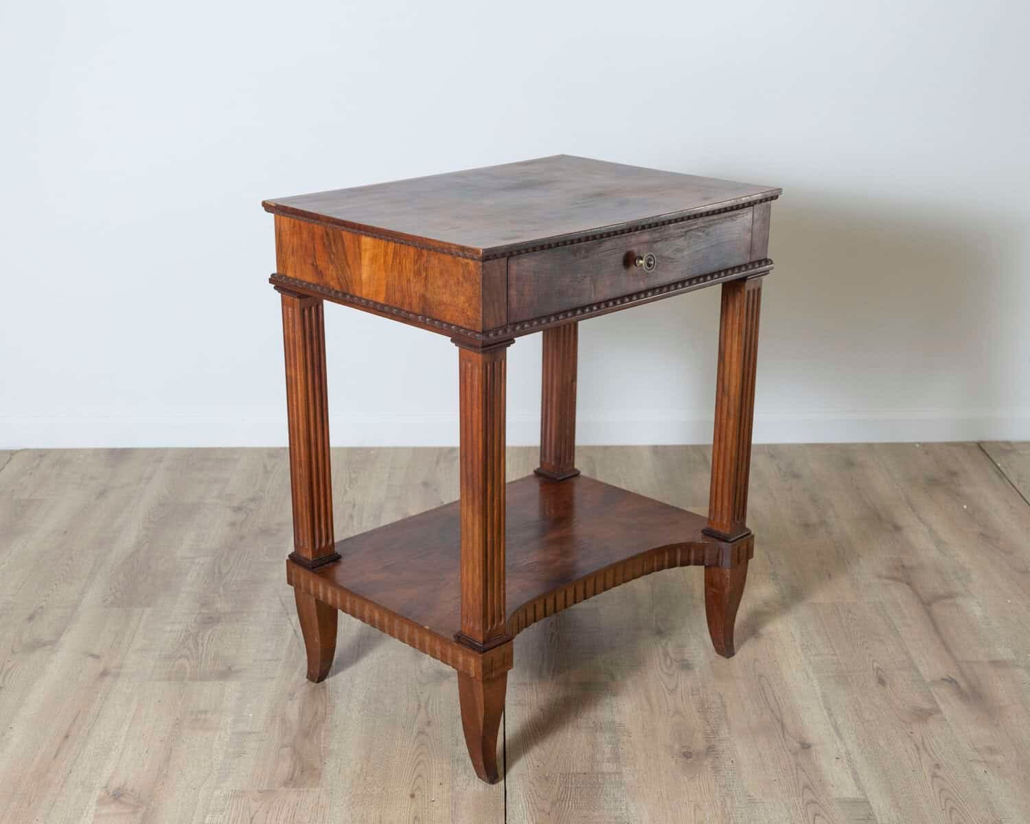 Early 19th Century Italian Walnut Side Table with Fluted Legs - JAA