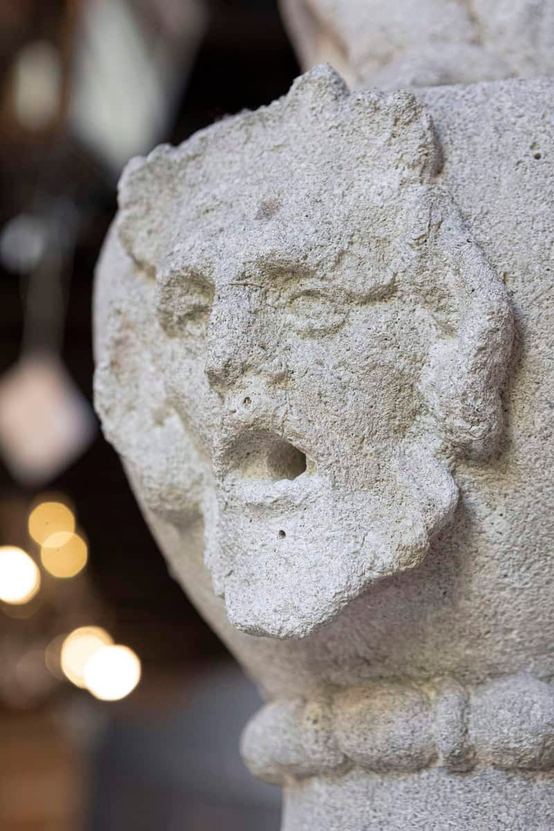 Italian Carved Stone Two-Tiered Garden Fountain from Vicenza - JAA