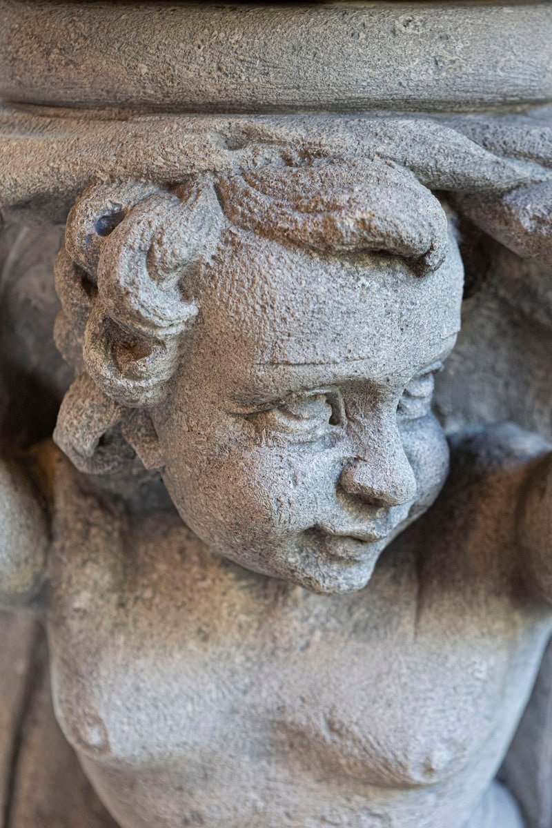 Italian Carved Stone Two-Tiered Garden Fountain from Vicenza - JAA