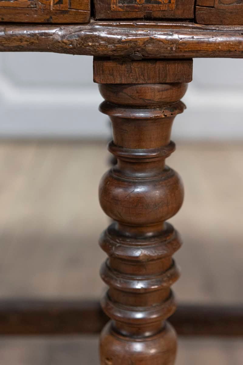 Italian Baroque Period Walnut and Ash 1690s Refectory Table with Turned Legs - JAA