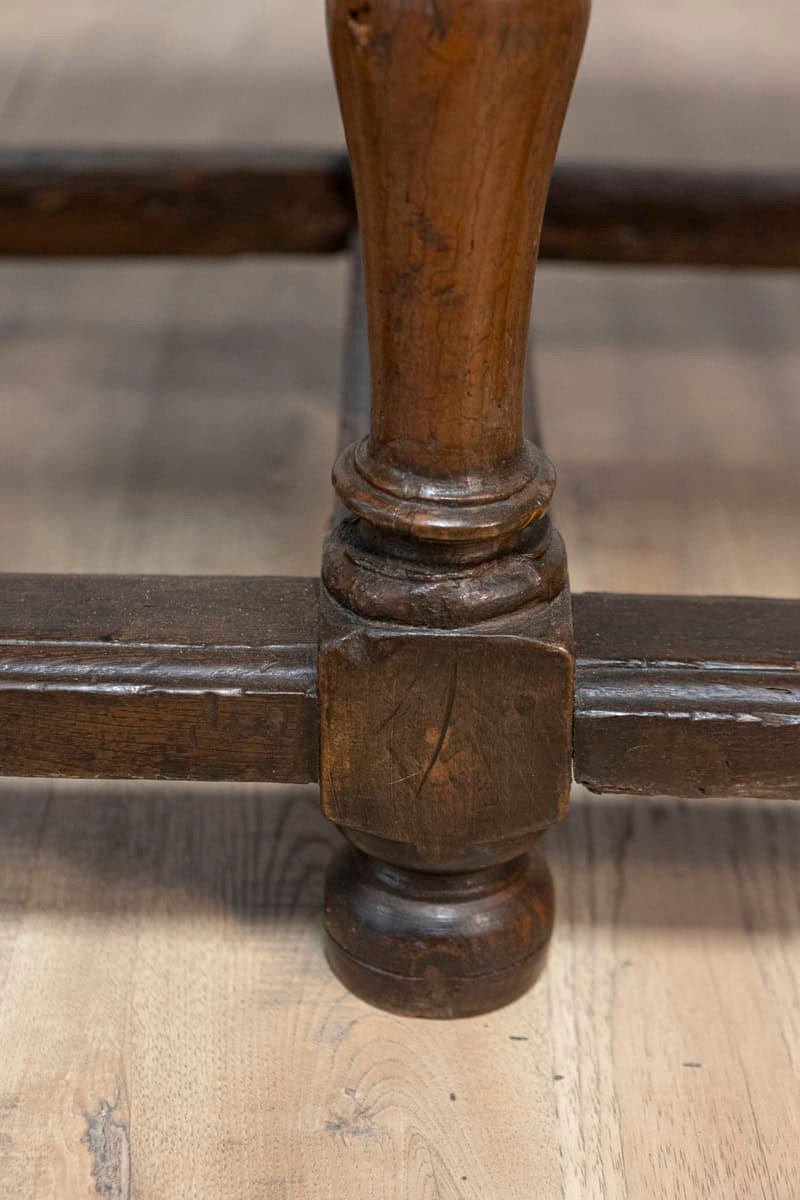 Italian Baroque Period Walnut and Ash 1690s Refectory Table with Turned Legs - JAA