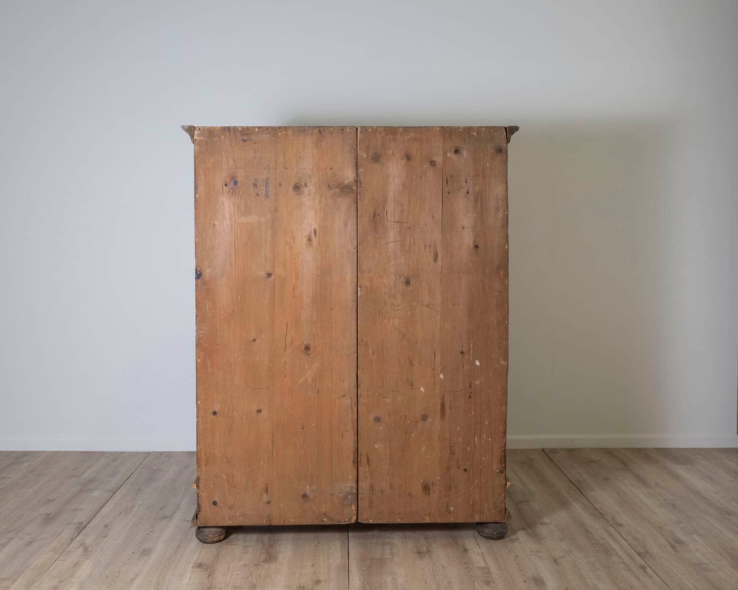 Alpine Blue Painted Wardrobe with Floral Panels, 19th Century - JAA