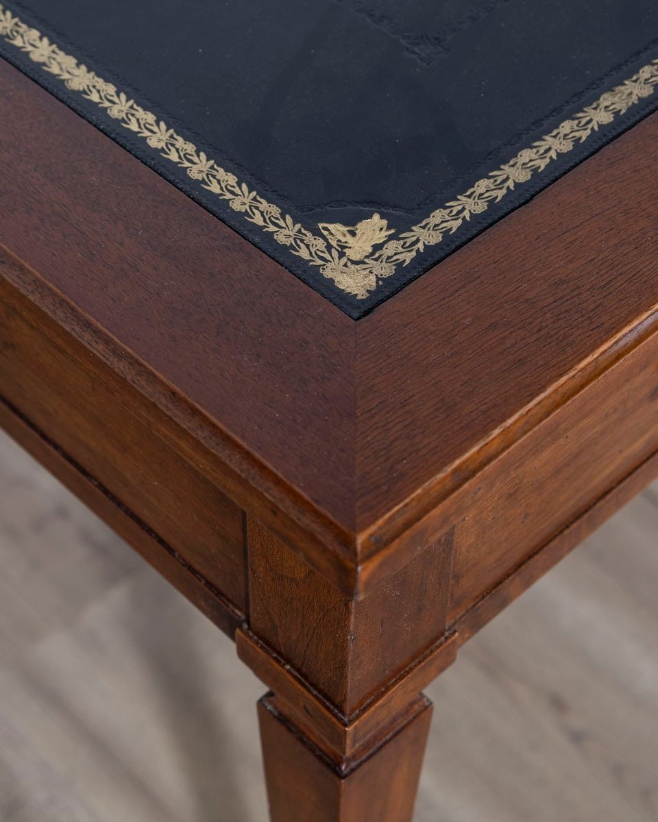 Louis XVI-Style Mahogany Writing Desk with Leather Top - JAA
