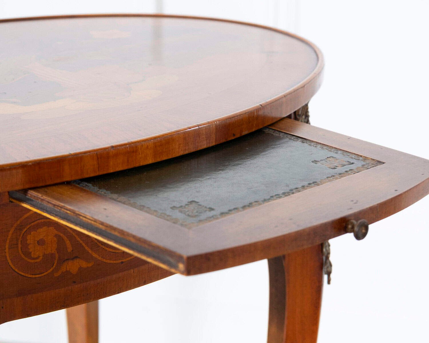 Napoleon III Marquetry Side Table with Floral Inlay, France, Late 19th Century - JAA