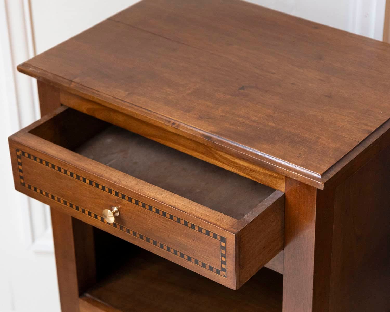 Pair Of Louis XVI Style Bedside Tables In Walnut - JAA