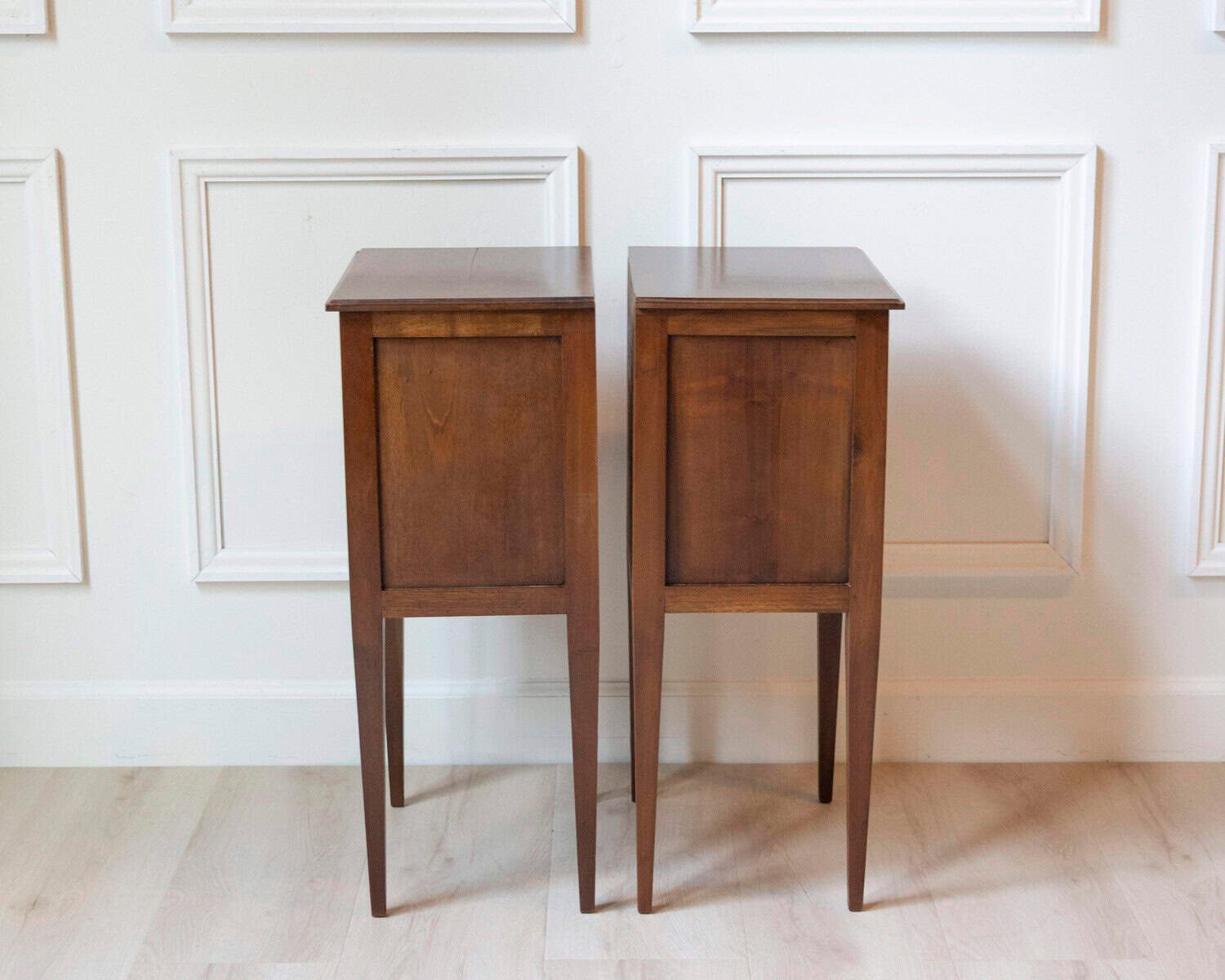 Pair Of Louis XVI Style Bedside Tables In Walnut - JAA