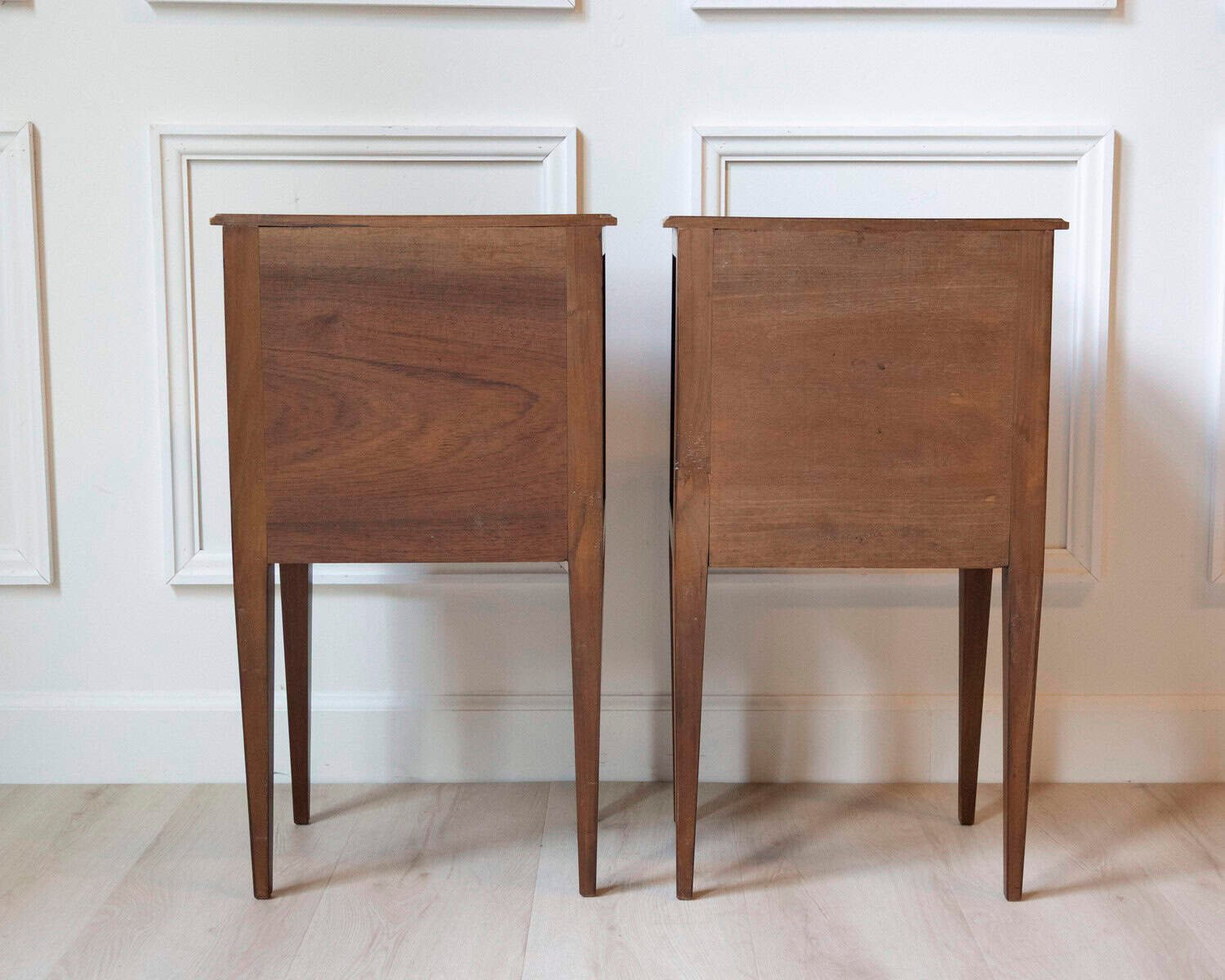 Pair Of Louis XVI Style Bedside Tables In Walnut - JAA
