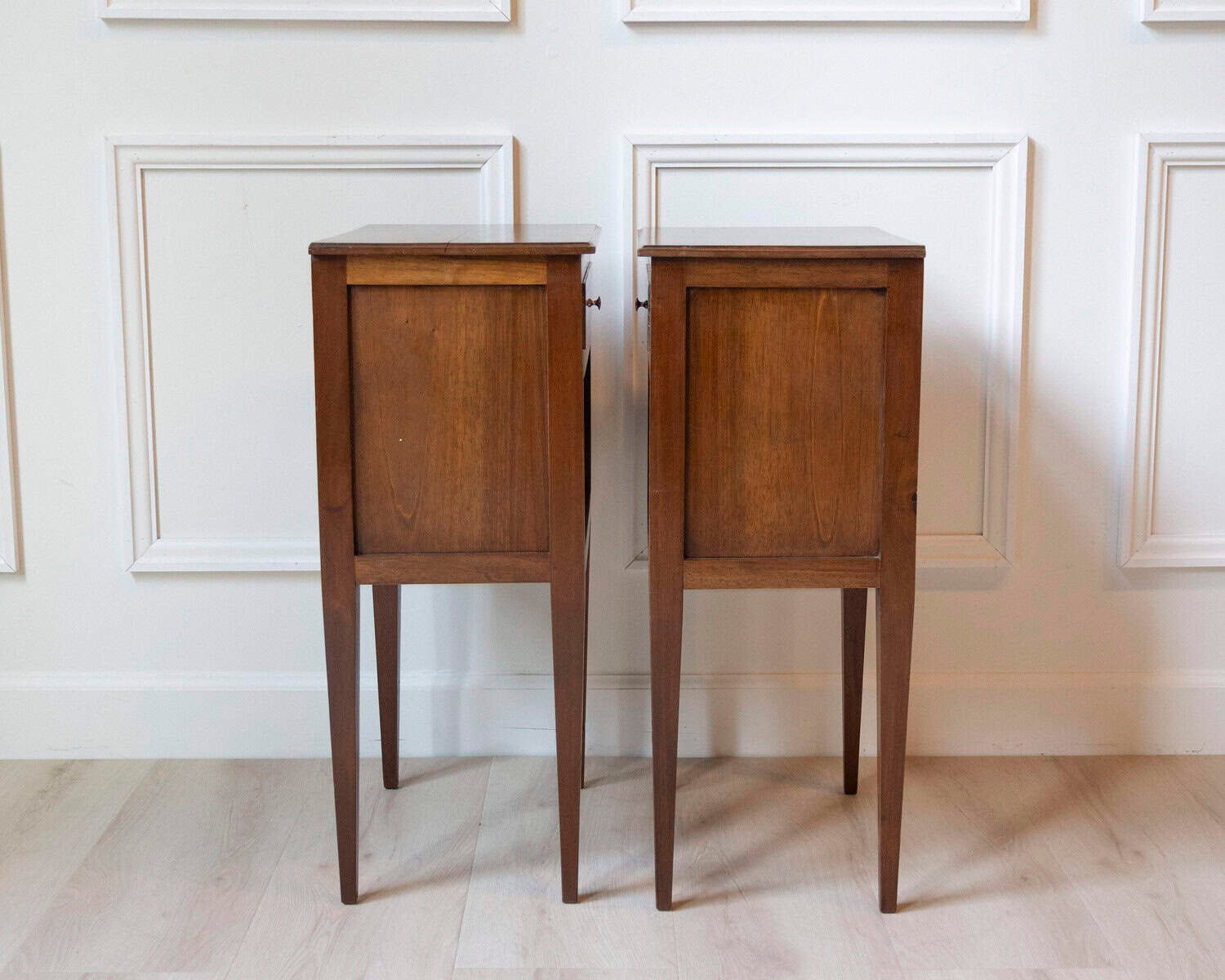 Pair Of Louis XVI Style Bedside Tables In Walnut - JAA
