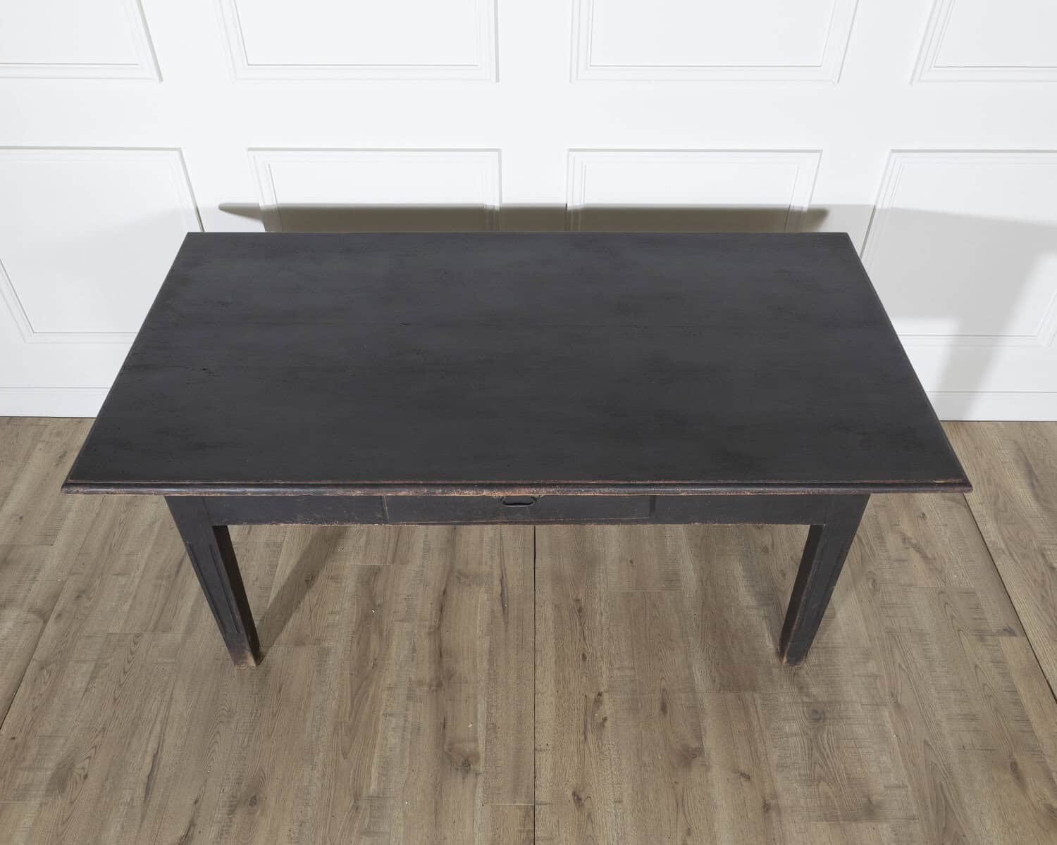Early 20th Century Swedish Country Pine Kitchen Table in Black - JAA
