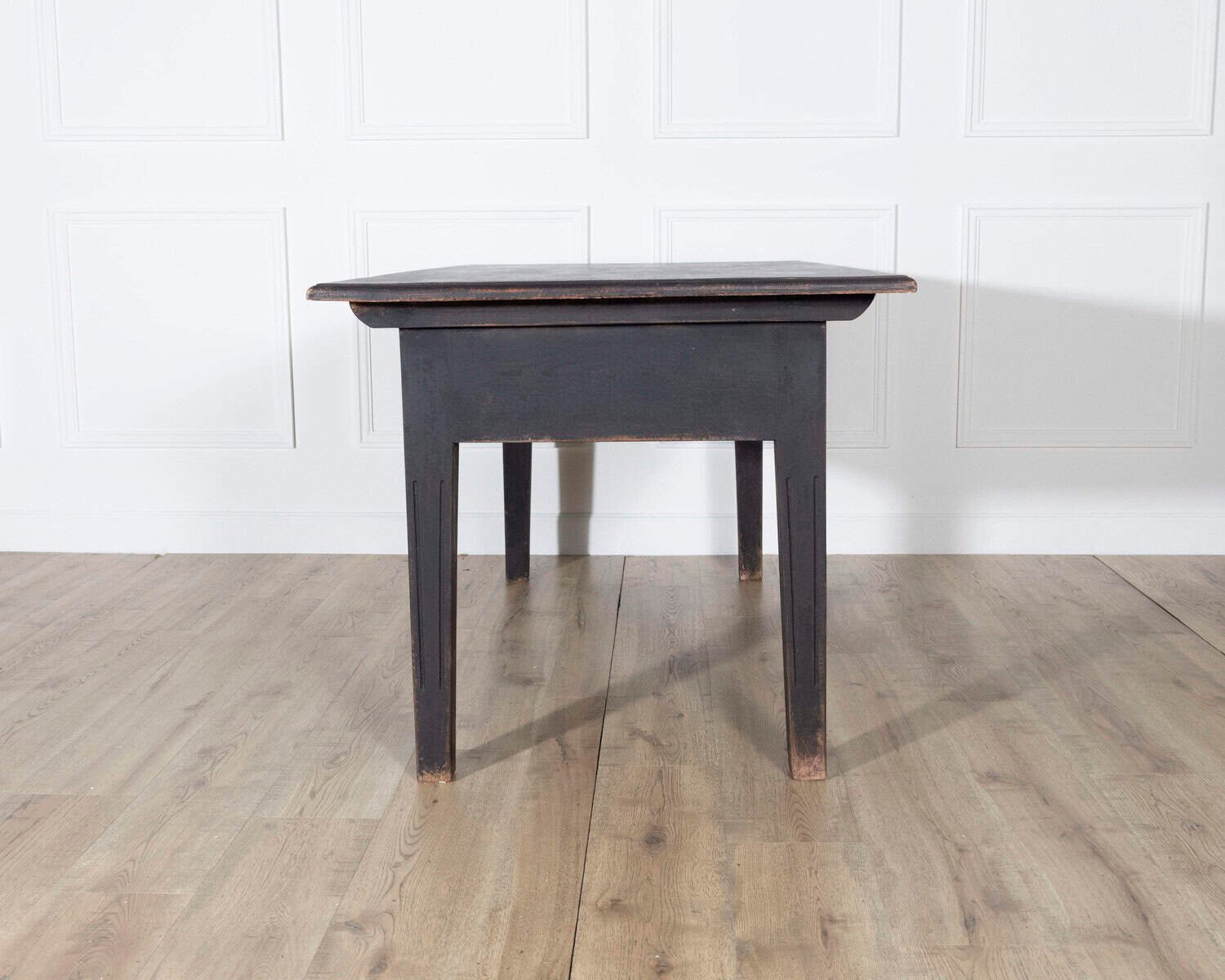 Early 20th Century Swedish Country Pine Kitchen Table in Black - JAA