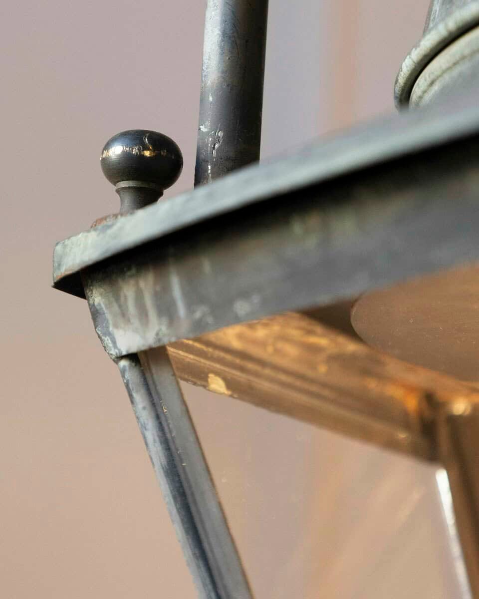 Pair of Hexagonal Copper Lanterns with Domed Tops - JAA