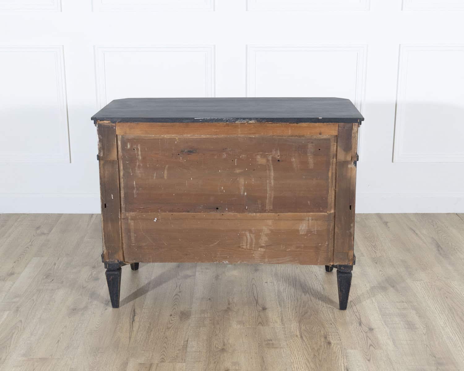 Pair of Swedish Black-Painted Commodes with Brass Hardware, 20th Century - JAA
