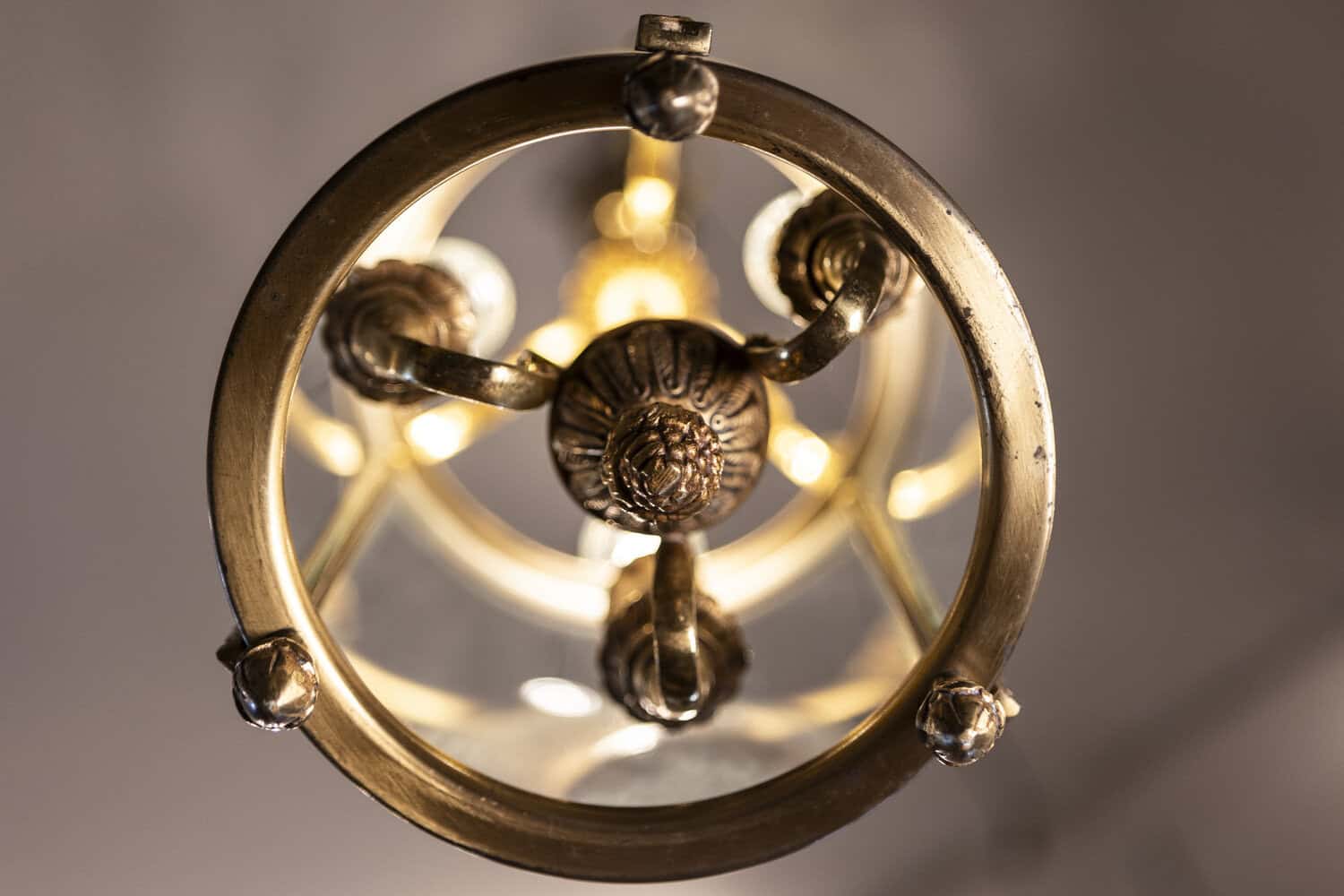 20th Century French Brass and Glass Lantern - JAA