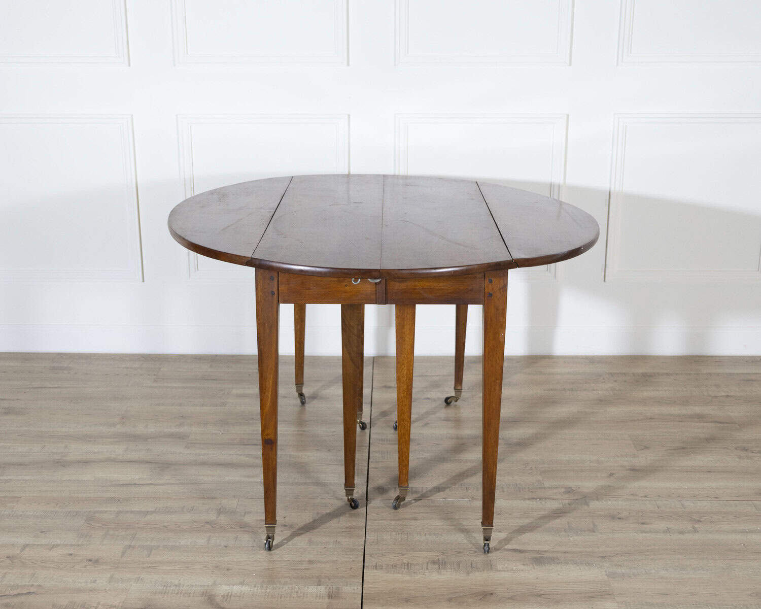 Early 20th Century French Restoration-Style Solid Walnut Extension Dining Table, 8 Feet - JAA