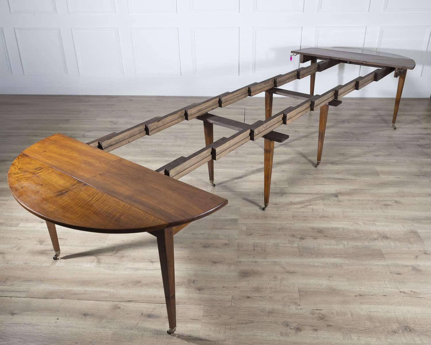 Early 20th Century French Restoration-Style Solid Walnut Extension Dining Table, 8 Feet - JAA