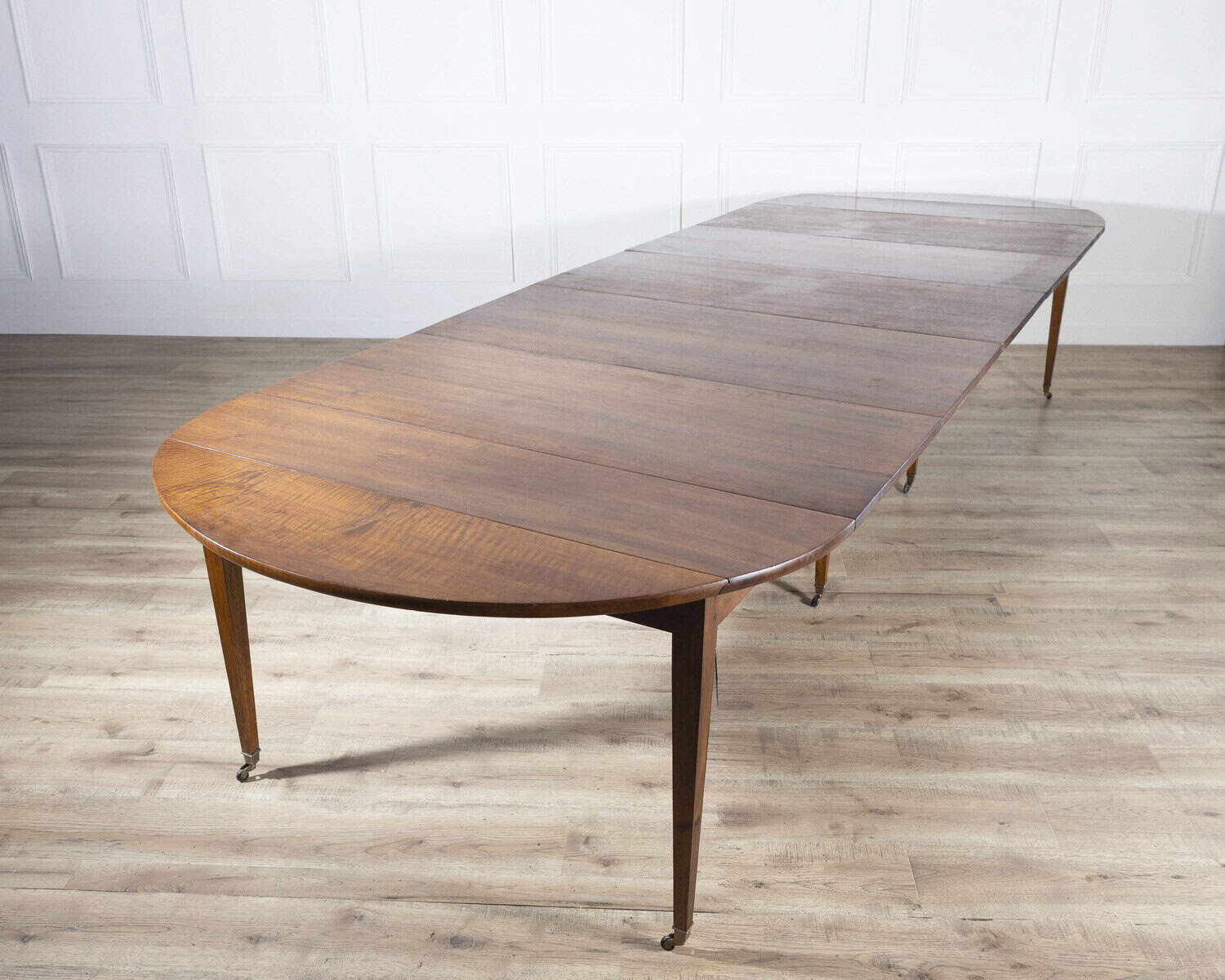 Early 20th Century French Restoration-Style Solid Walnut Extension Dining Table, 8 Feet - JAA