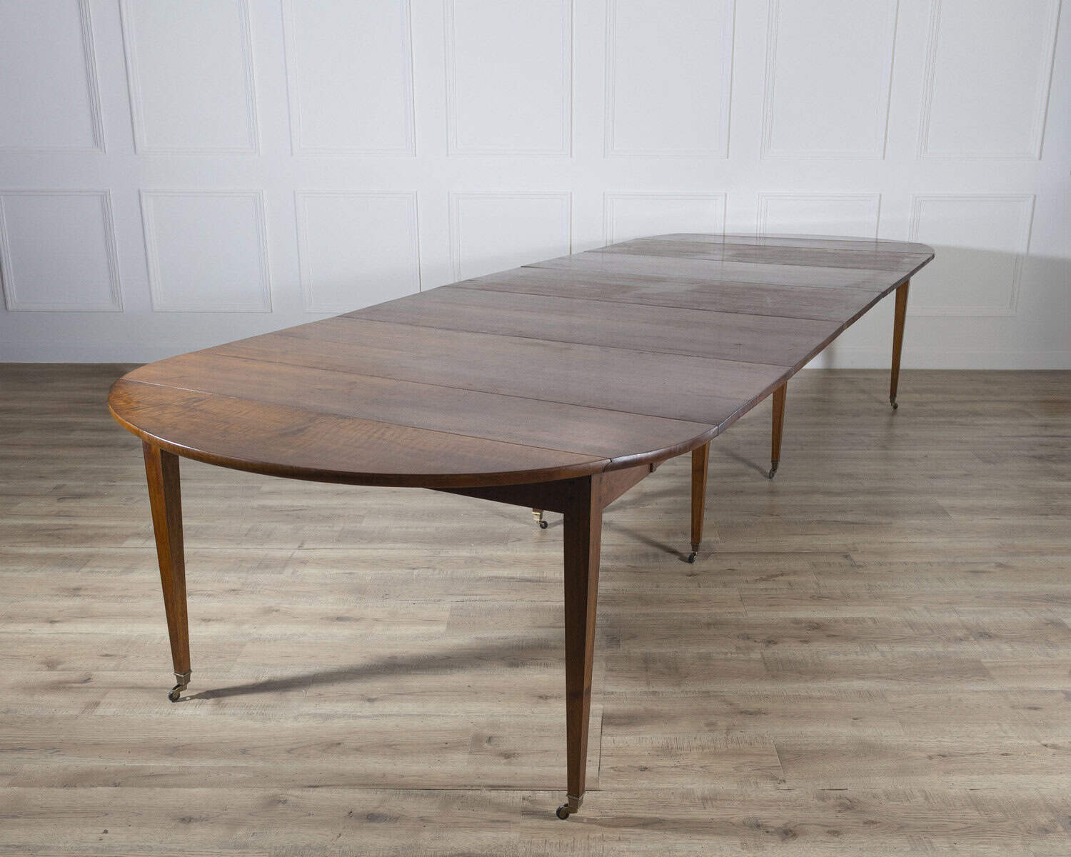 Early 20th Century French Restoration-Style Solid Walnut Extension Dining Table, 8 Feet - JAA