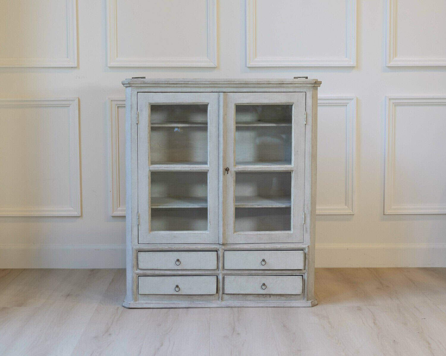 A hanging cabinet from Sweden with glass doors in grey - JAA